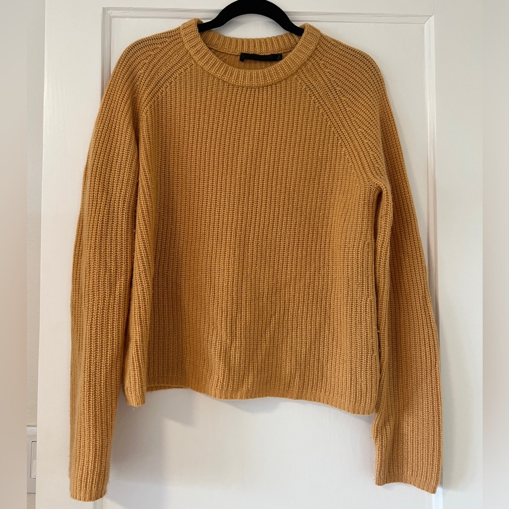 Jenni Kayne Cashmere Fisherman Sweater in Gold